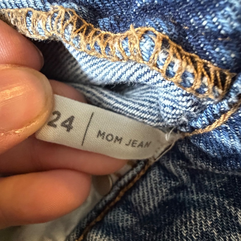PacSun Mom Jeans Womens 24 Medium Wash High Waisted Tapered Denim Blue - Picture 3 of 4